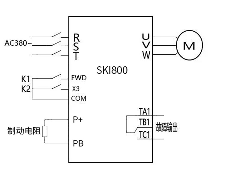 SKI800系列变频器接线图